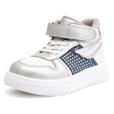 Boys Girl's Sneakers Princepard Kids Orthopedic Shoes Autumn Silvery High and Hard Back Corrective Casual Shoes Arch Support - Princepard