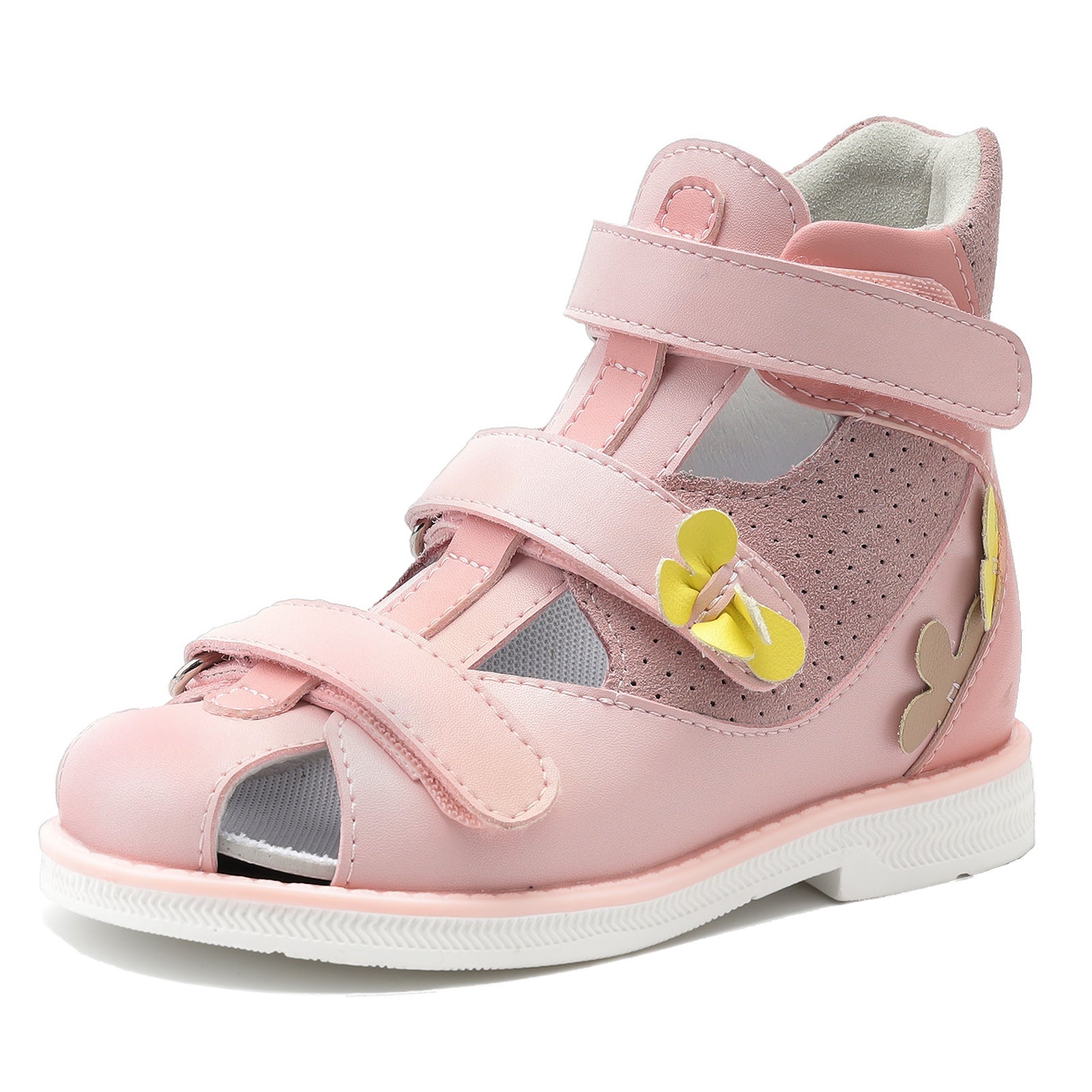 Girls Summer Sandals with Flower Princepard Children's Orthopedic Shoes Ankle Support Corrective Toe Walking Club Feet