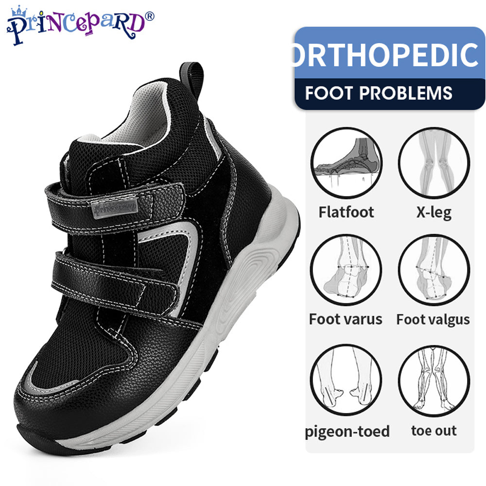 Princepard Children's Orthopedic Sneakers Kids Casual Shoes for Girl Boy New Autumn High Back Footwear with Ankle Support