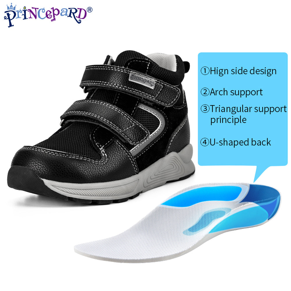 Princepard Children's Orthopedic Sneakers Kids Casual Shoes for Girl Boy New Autumn High Back Footwear with Ankle Support