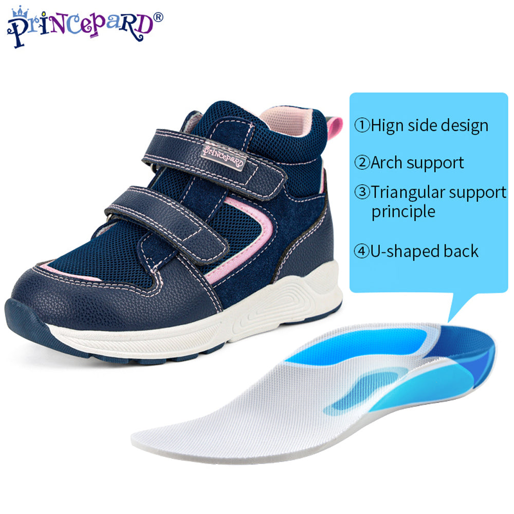 Princepard Children's Orthopedic Sneakers Kids Casual Shoes for Girl Boy New Autumn High Back Footwear with Ankle Support