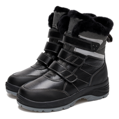 Princepard Kids Orthopedic Ankle Snow Boots with Arch Support Insoles Leather Adult Children's Casual Shoes for Flat Feet