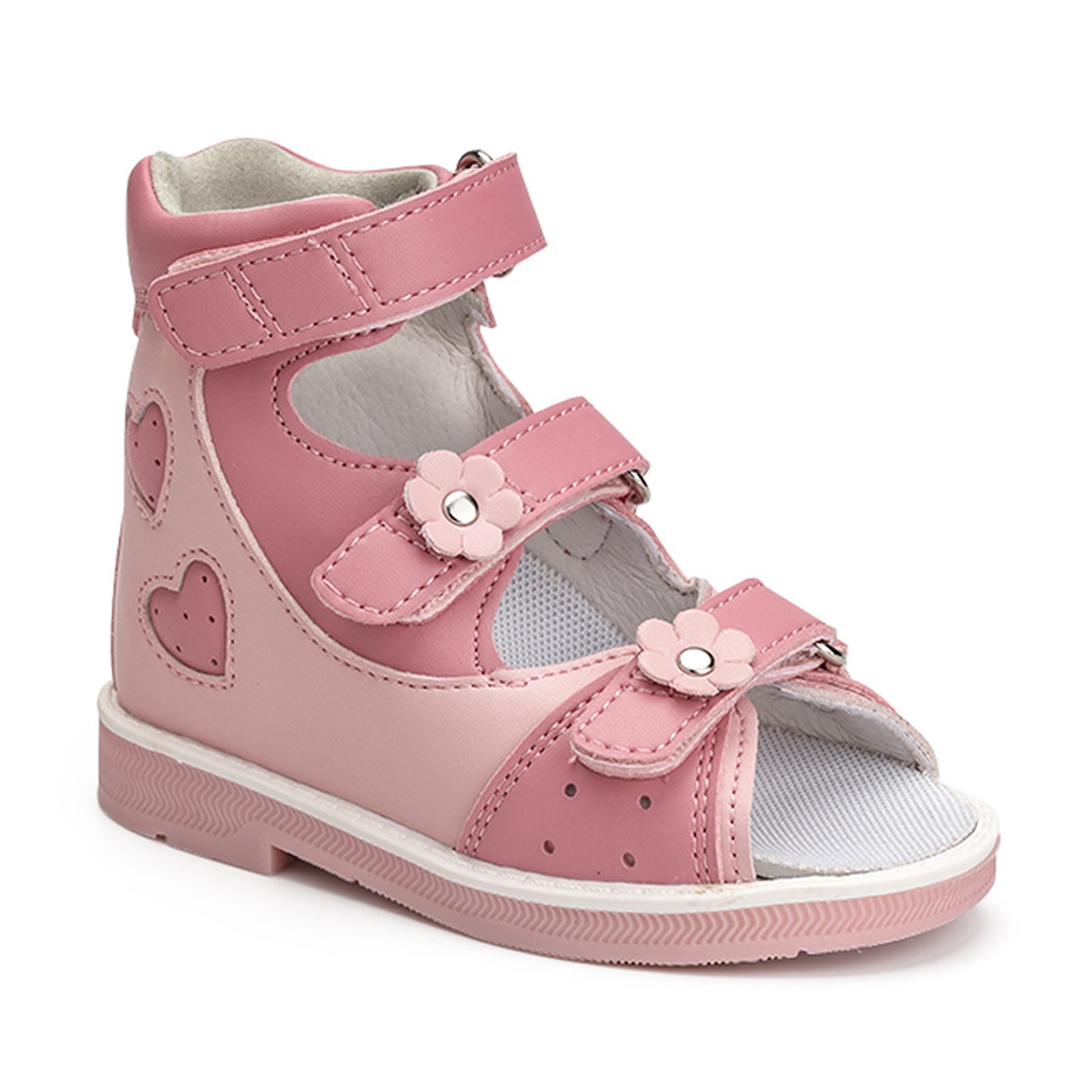 Orthopedic Sandal for Girls Kids Flower Buckle High - Top Brace - Like Ankle Support Corrective AFO Shoe for Children Princess Style - Princepard