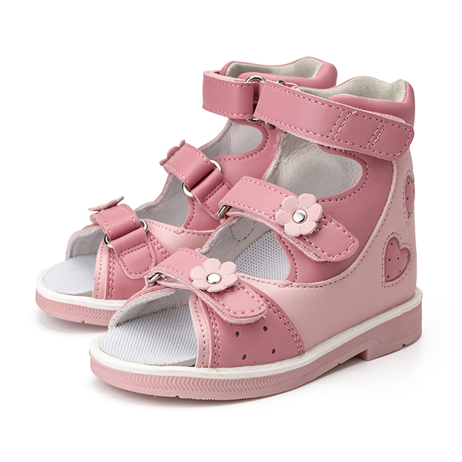 Orthopedic Sandal for Girls Kids Flower Buckle High - Top Brace - Like Ankle Support Corrective AFO Shoe for Children Princess Style - Princepard